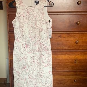 W by Worth. Pink & white floral summer dress. New